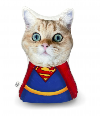 Spilvens ar kaķa attēlu SuperMan
