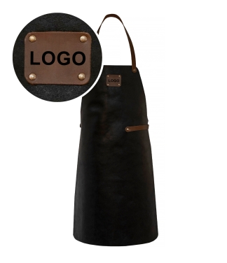 Personalizēts ādas priekšauts ar logotipu Black