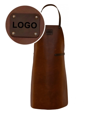 Personalizēts ādas priekšauts ar logotipu Brown