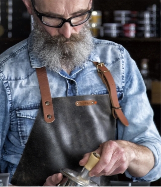 Ādas priekšauts BBQ melns Bovine Black