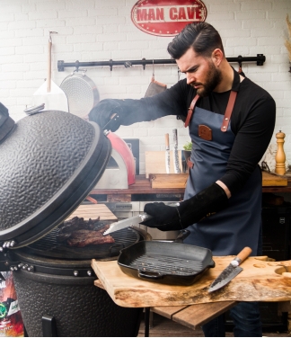 Ādas priekšauts BBQ Bovine Navy