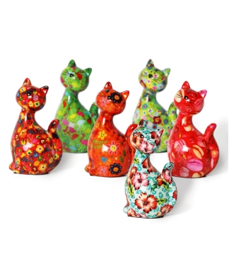 Keramikas rotaļīga naudas kastes kaķenīte Caramelė