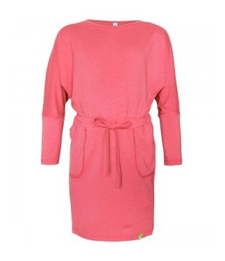 Stilīga rozā kleita ar garām piedurknēm