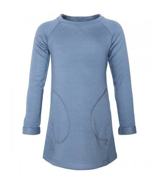 Zila kleita meitenēm ar garām piedurknēm