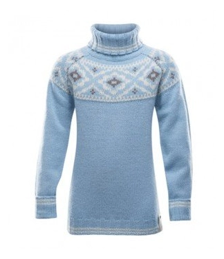 Zils bērnu mīksts merino vilnas džemperis Devold