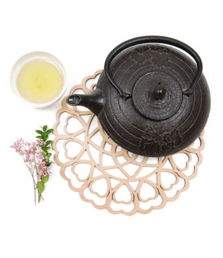 Stilingas medinis padėkliukas apvalus