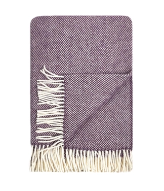 vilnonis pledas violetinis eglutės raštas