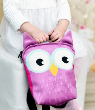 Stilīga bērnu dāvanu mugursoma Pelėdžiukas