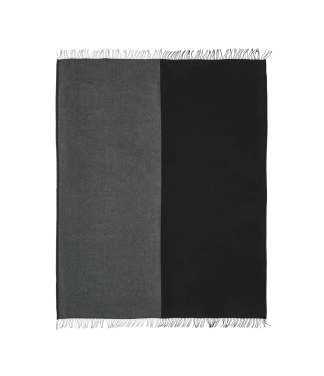 tamsiai pilkas merino vilnos pledas
