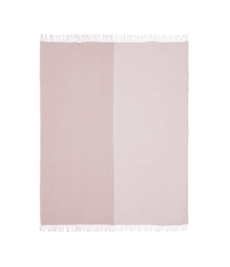 Išlankstytas rožinis merino vilnos pledas
