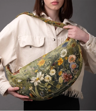 gėlėta rankinė moterims per petį