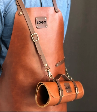 Personalizēts ādas priekšauts ar logotipu Cognac