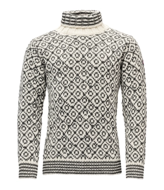 Stilingas vilnonis megztinis vyrams pilka balta