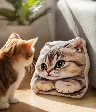 pagalvėlė su katino nuotrauka