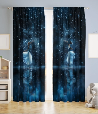 vaikiskos uzuolaidos su balerina interjere