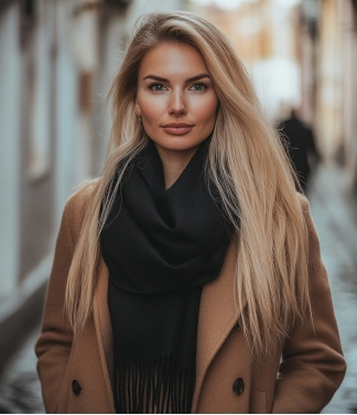 Sieviešu Šalle Baby Alpaca Black