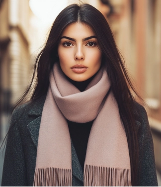 Sieviešu Šalle Baby Alpaca Dusty Pink