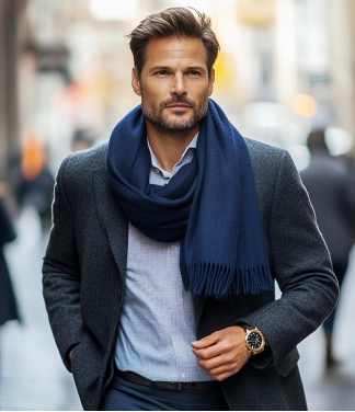 tumši zils Vīriešu šalle