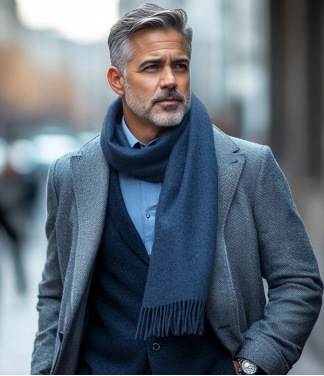 Tumši zila šalle vīriešiem