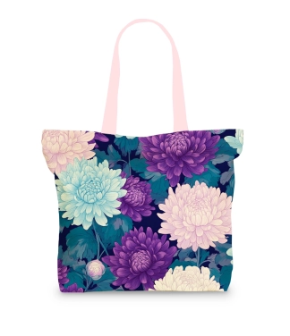 Iepirkumu somas ar ziedu rakstiem