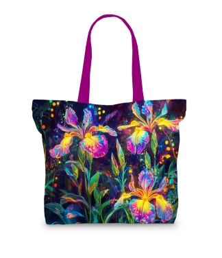 Iepirkumu soma ar ziedu rakstu