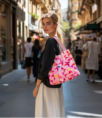 Sieviešu iepirkumu soma rozā