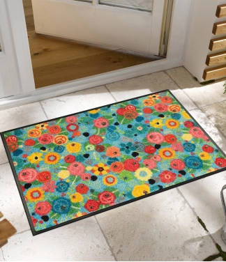 Durvju paklājs Kleen-Tex Wash+Dry Flower Power