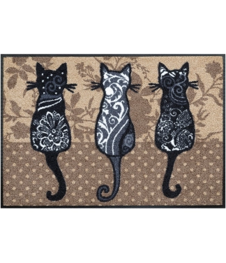 Durvju paklājs Kleen-Tex Wash+Dry Katzenbande