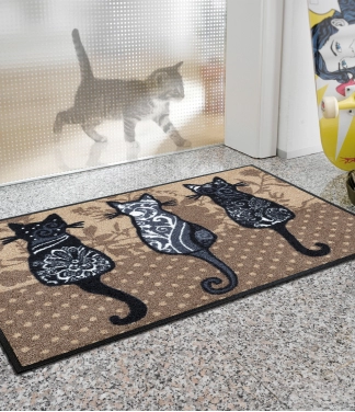 Durvju paklājs Kleen-Tex Wash+Dry Katzenbande