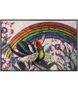 skalbiamas durų kilimėlis vaivorykštė, paukštis