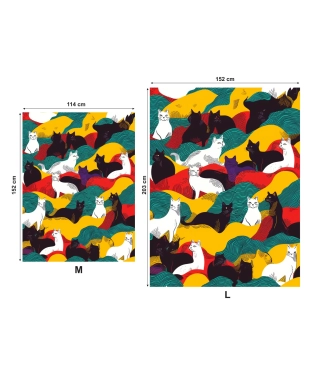 Flisiniai pledai su kačiukais išmatavimai