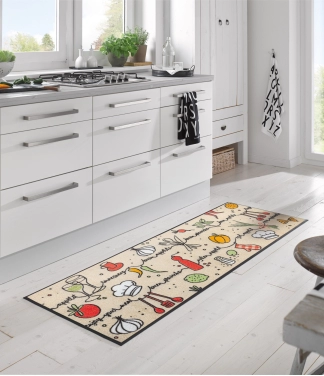 kiliminis takelis virtuvei ilgas sviesios spalvos