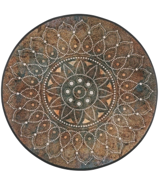 stilingas rastuotas kilimas apvalus rudos spalvos