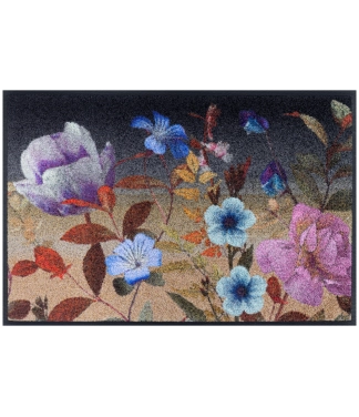 durų kilimėlis su gėlėmis ir žiedais