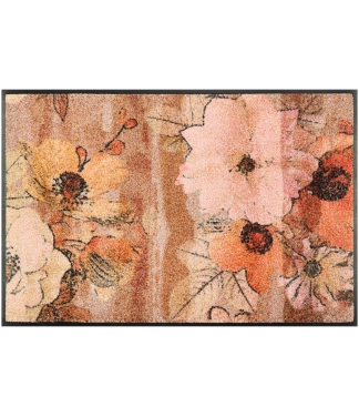 durų kilimėlis su retro stiliaus gėlėmis