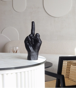 Ar rokām darināta svece F*ck You Black