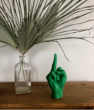 Ar rokām darināta svece F*ck You Green