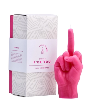 Ar rokām darināta svece F*ck You Pink