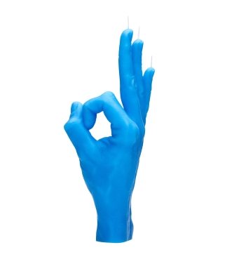 Roku darbs svece OK Blue