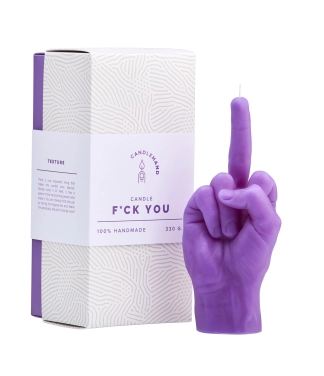 Ar rokām darināta svece F*ck You Purple