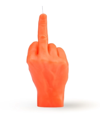 Ar rokām darināta svece F*ck You Neona Orange