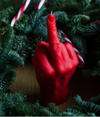 Ar rokām darināta svece F*ck You Red