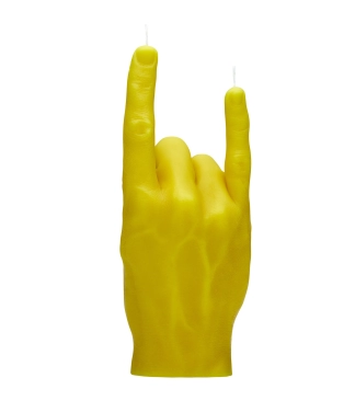 Ar rokām darināta svece You Rock Yellow