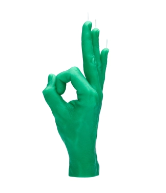 Roku darbs svece OK Green