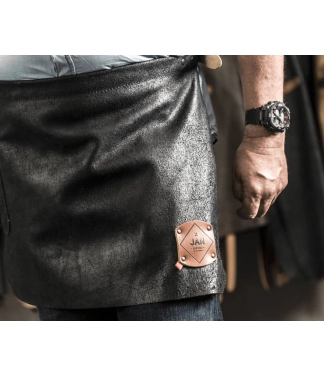 Īss ādas priekšauts, melns New York Black