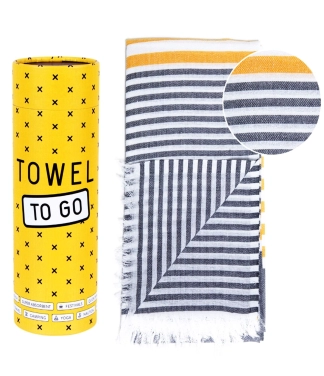 paplūdimio rankšluostis dryžuotas ir dovanų dėžutė