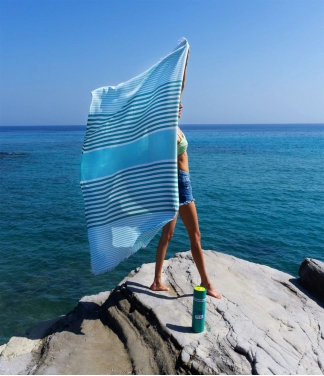 paplūdimio skraistė rankšluostis žalsvos spalvos