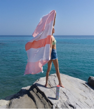 stilingas papludimio ranksluostis oranzines spalvos su kutais