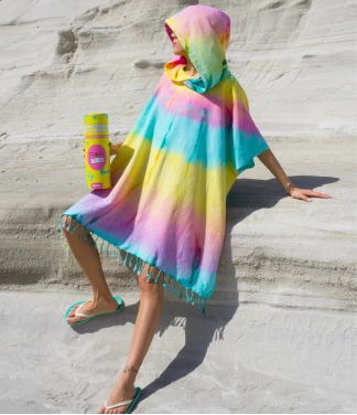 moteriskas poncas vasariskas ryskios spalvos