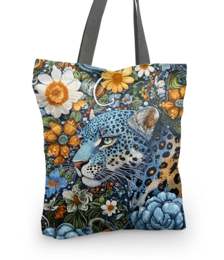 margas pirkinių krepšys vasarai su gėlėmis